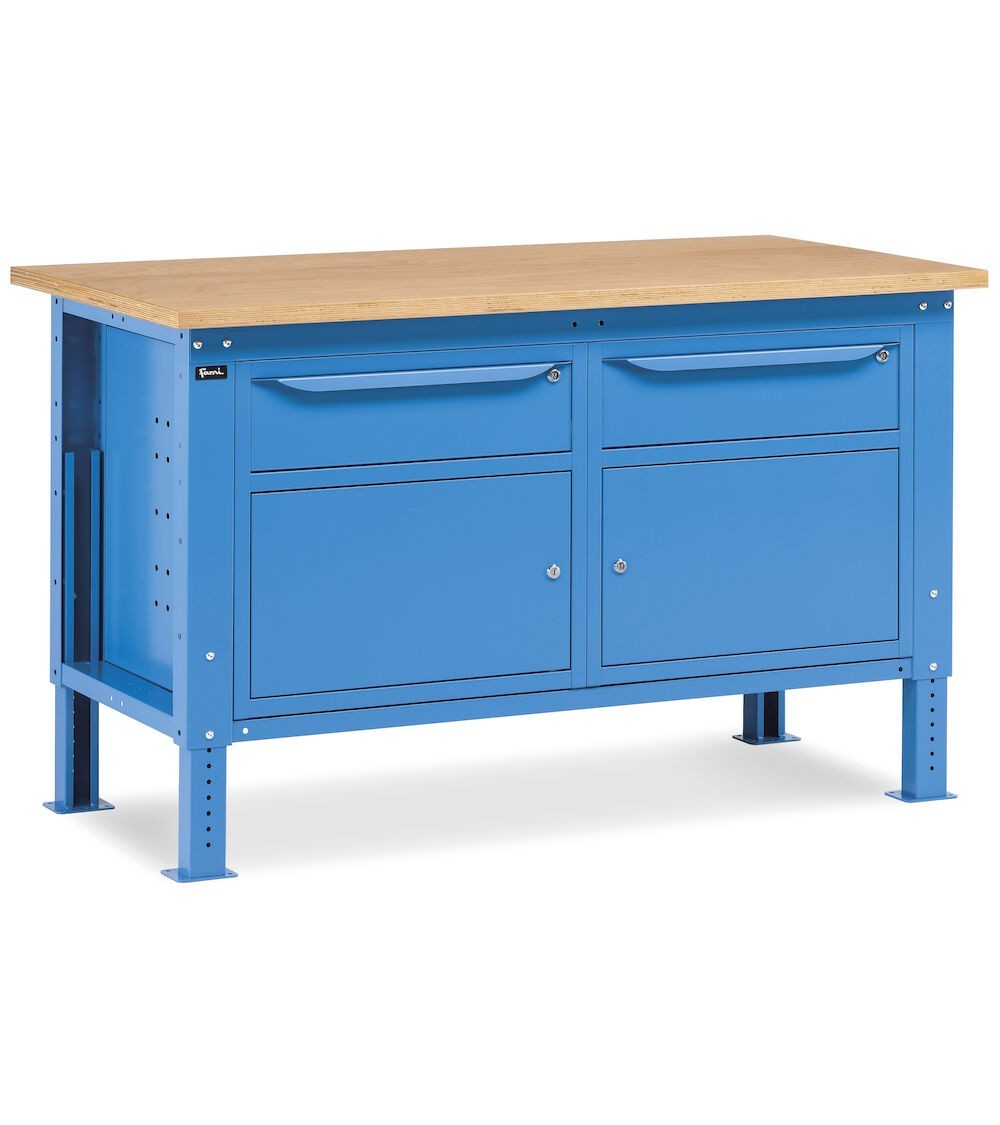 Banco da lavoro WORK1512 con 2 armadi con 1 cassetto e porta