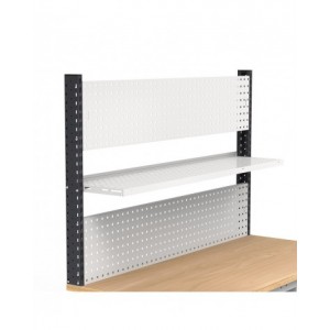 Banco da lavoro regolabile in altezza Work Up WORK1516 con parete attrezzata e 1 cassetto