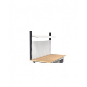 Banco da lavoro regolabile in altezza Work Up WORK1516 con parete attrezzata e 1 cassetto