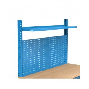 Banco da lavoro regolabile in altezza Work Up WORK1517 con parete attrezzata e 1 cassetto