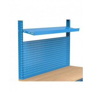 Banco da lavoro regolabile in altezza Work Up WORK1517 con parete attrezzata e 1 cassetto