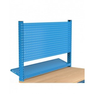 Banco da lavoro regolabile in altezza Work Up WORK1519 con parete attrezzata e 4 cassetti