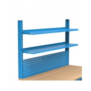 Banco da lavoro regolabile in altezza Work Up WORK1519 con parete attrezzata e 4 cassetti