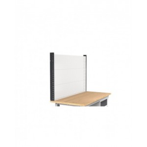 Banco da lavoro regolabile in altezza Work Up WORK1524 con parete attrezzata, 4 cassetti e 1 armadio con porta