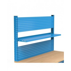 Banco da lavoro regolabile in altezza Work Up WORK1525 con parete attrezzata, 4 cassetti e 1 armadio con porta