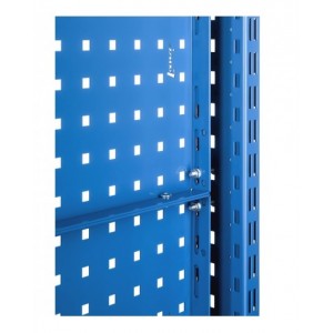 Banco da lavoro regolabile in altezza Work Up WORK1525 con parete attrezzata, 4 cassetti e 1 armadio con porta