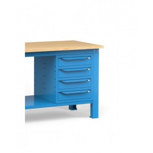 Banco da officina con 4 cassetti, 150 cm, Blu