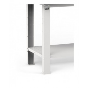 Banco con 4 cassetti, chiusura posteriore, parete portautensili, accessori, 150 cm, Grigio e antracite