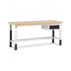 Banco da lavoro WORK2001 con 1 armadio a cassetti con 1 cassetto, L 200 cm