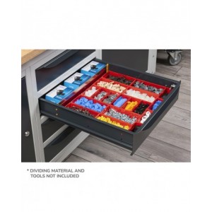 Banco da lavoro WORK2001 con 1 armadio a cassetti con 1 cassetto, L 200 cm