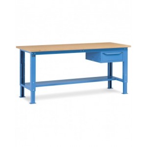 Banco da lavoro WORK2002 con 1 armadio a cassetti con 1 cassetto, L 200 cm