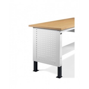 Banco regolabile da 2 mt con piano in acciaio, 4 cassetti, 1 anta e ripiani WORK2014