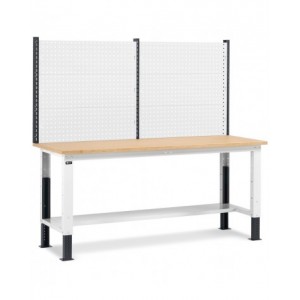 Banco da lavoro regolabile in altezza Work Up WORK2016 con parete attrezzata