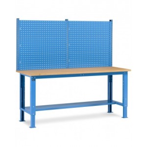 Banco da lavoro regolabile in altezza Work Up WORK2017 con parete attrezzata