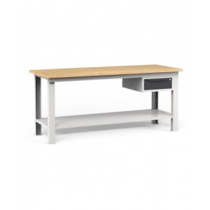 Banco per officina con 1 cassetto, 200 cm, Grigio e antracite