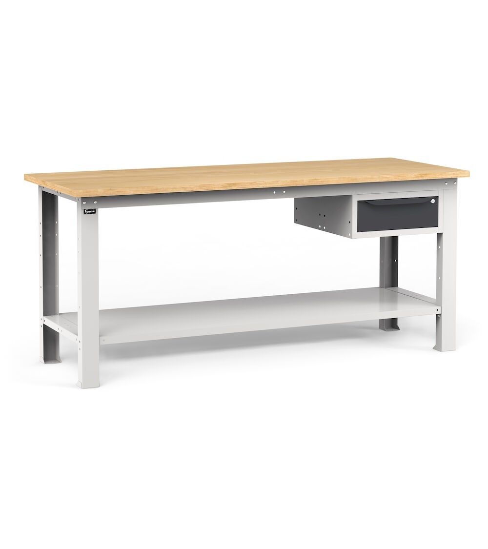 Banco per officina con 1 cassetto, 200 cm, Grigio e antracite