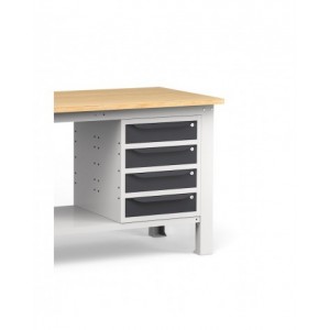 Banco per officina con 4 cassetti, 200 cm, Grigio e antracite