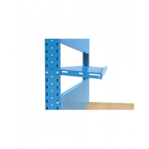 Banco con 4 cassetti, armadio con porta e ripiano, parete portautensili e accessori, 200 cm, Blu