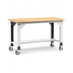 Banco con ruote da officina, 150 cm, grigio e antracite