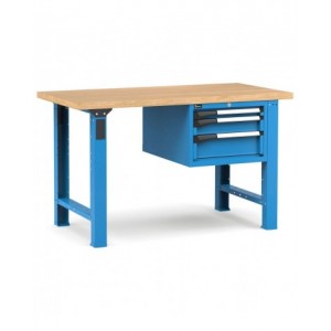 Banco professionale con 3 cassetti, 150 cm, blu e antracite