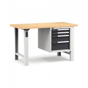 Banco professionale con 4 cassetti 2x75 1x150 1x200, 150 cm, grigio e antracite