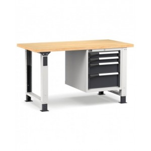 Banco professionale regolabile con 4 cassetti 2x75 1x150 1x200, 150 cm, grigio e antracite