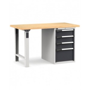 Banco professionale con 4 cassetti 3x150 1x300, 150 cm, grigio e antracite