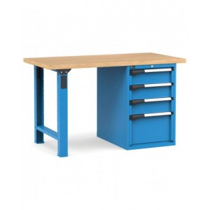 Banco professionale con 4 cassetti 3x150 1x300, 150 cm, blu e antracite