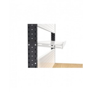 Banco professionale regolabile con parete e 4 cassetti 1x100 2x150 1x200, 150 cm, grigio e antracite