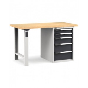 Banco professionale con 5 cassetti, 150 cm, grigio e antracite