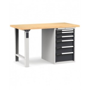 Banco professionale con 6 cassetti, 150 cm, grigio e antracite