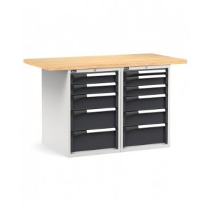 Banco professionale con 11 cassetti, 150 cm, grigio e antracite