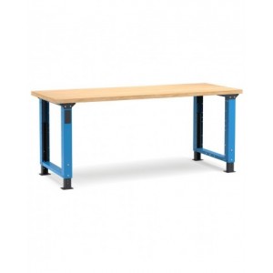 Banco professionale regolabile in H, 200 cm, blu e antracite