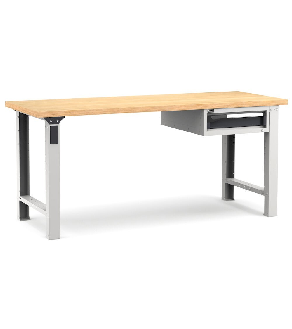 Banco professionale con 1 cassetto, 200 cm,  grigio e antracite