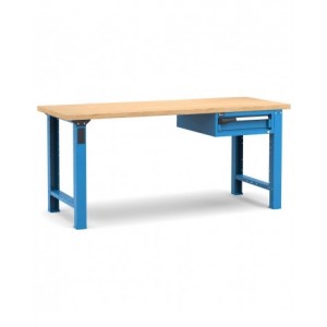 Banco professionale con 1 cassetto, 200 cm, blu e antracite