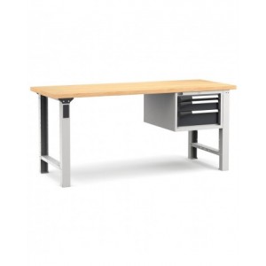 Banco professionale con 3 cassetti, 200 cm, grigio e antracite