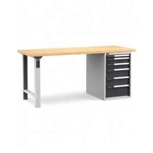 Banco professionale con 6 cassetti, 200 cm, grigio e antracite