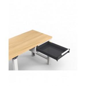 Banco professionale regolabile con 11 cassetti, 200 cm, grigio e antracite