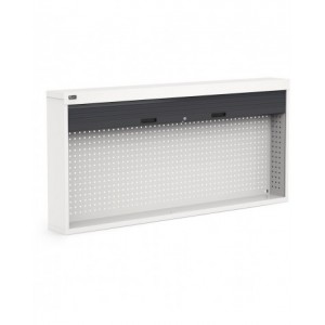 Banco professionale con 4 cassetti, anta, morsa e accessori, 200 cm, grigio e antracite