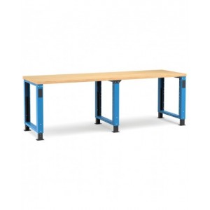 Banco professionale regolabile in H, 250 cm, blu e antracite