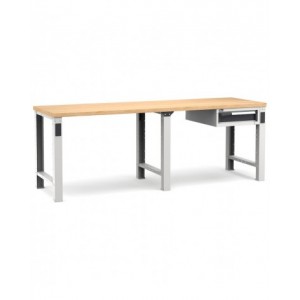 Banco professionale con 1 cassetto, 250 cm,  grigio e antracite