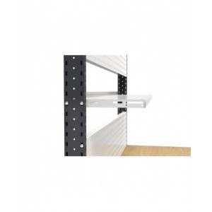 Banco professionale regolabile con parete e 11 cassetti, 250 cm, grigio e antracite