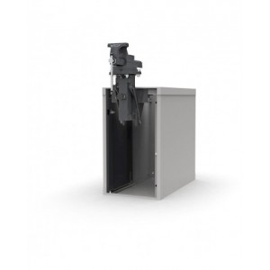 Banco professionale con 8 cassetti, porta, ripiano regolabile, morsa e allacciamenti, 250 cm, grigio e antracite