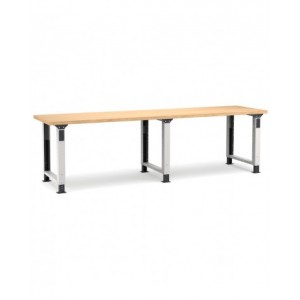 Banco professionale regolabile in H, 300 cm, grigio e antracite