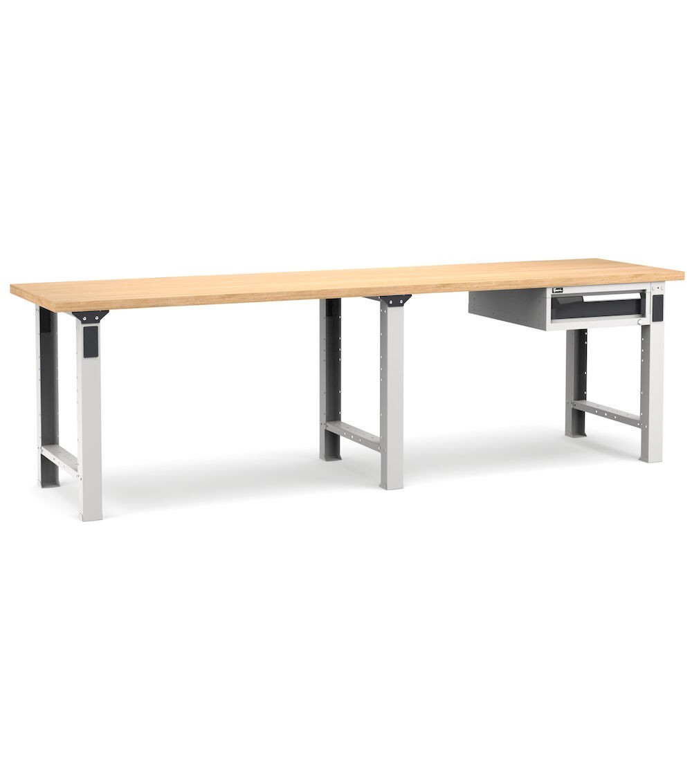 Banco professionale con 1 cassetto, 300 cm,  grigio e antracite