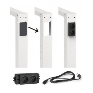 Banco professionale regolabile con 1 cassetto, 300 cm, grigio e antracite