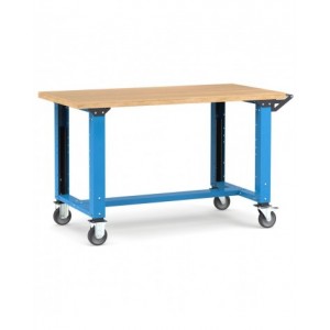 Banco professionale con ruote, 150 cm, blu e antracite