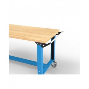 Banco professionale con ruote e 3 cassetti, 150 cm, blu e antracite