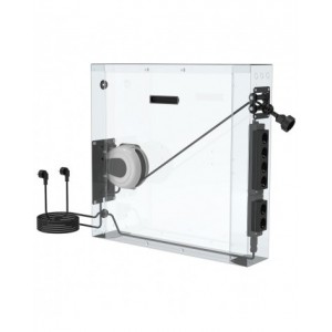 Banco professionale con ruote, 4 cassetti, morsa e allacciamenti, 150 cm, blu e antracite