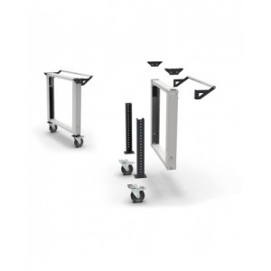 Banco professionale con ruote, 8 cassetti, 2 porte, 1 ripiano, 300 cm, grigio e antracite